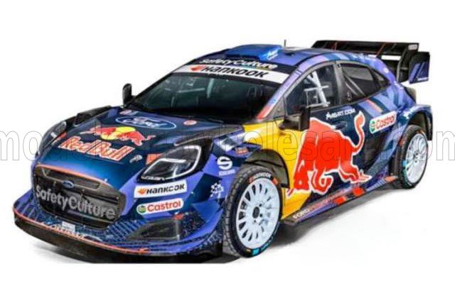 1:43 Bburago - Ford Puma Rally1 Team M-Sport WRT Rally 2025 *Mit Vitrine*