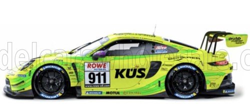 1:43 Bburago - Porsche 911 992 GT3 R 4.2L Team Mantey Racing #911 24h Nurburgring 2023 T. Preining - K. Estre - F. Makowiecki - M. Christensen *Mit Vitrine*