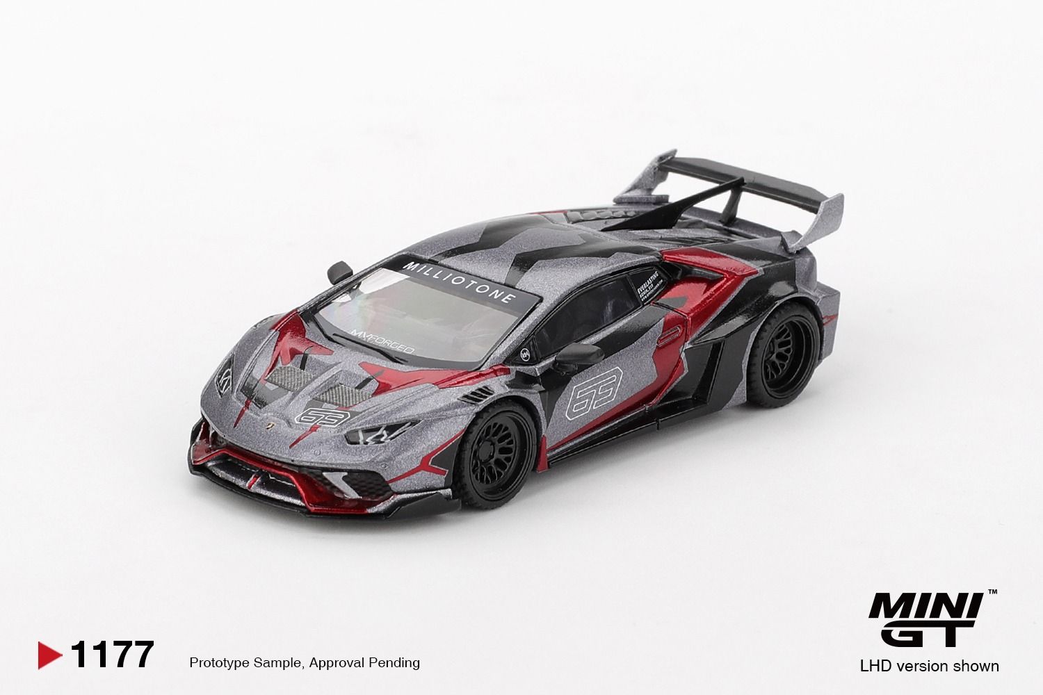 1:64 Mini GT - 2025 Lamborghini Huracan GT Ronin, grey/red