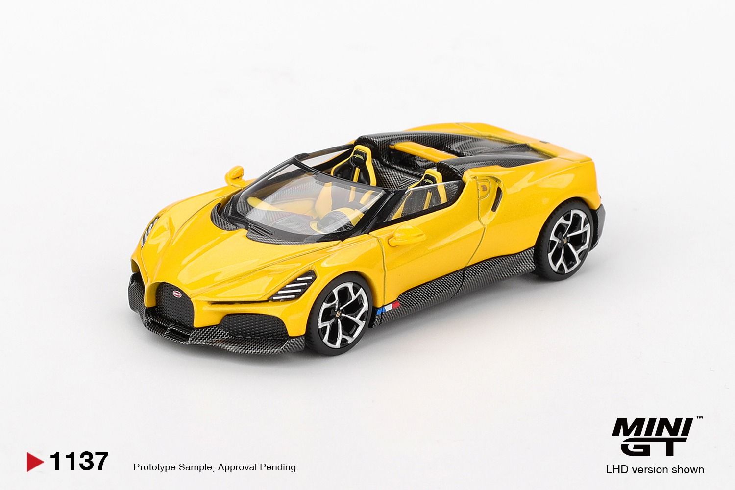 1:64 Mini GT - 2023 Bugatti W16, Mistral yellow *Blister packaging*