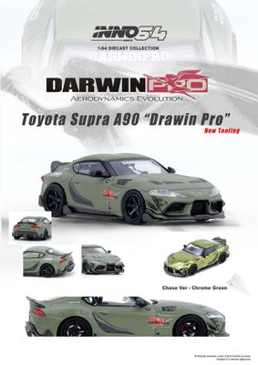 1:64 Inno64 - Toyota Supra A90 DARWIN PRO, matt green