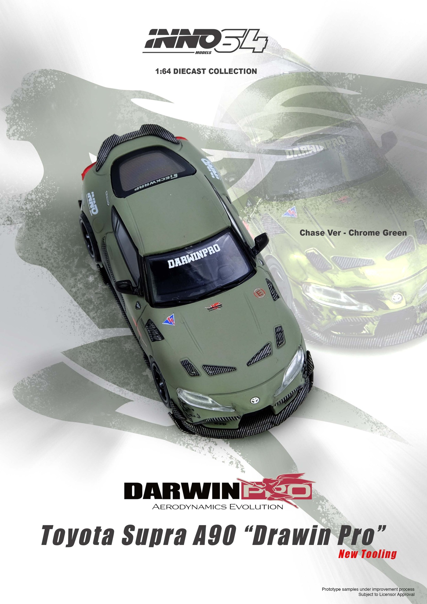 1:64 Inno64 - Toyota Supra A90 DARWIN PRO, matt green