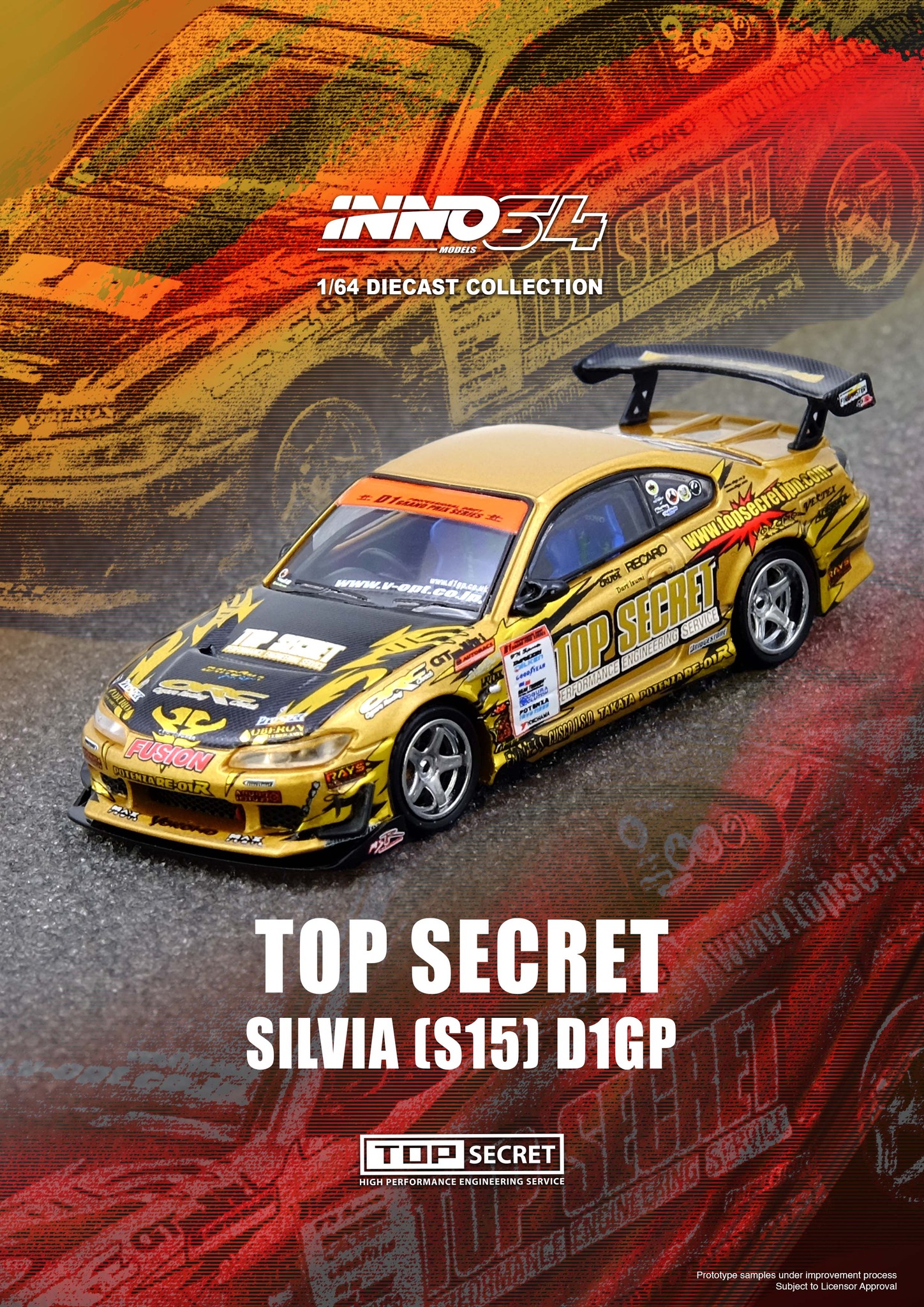 1:64 Inno64 - 2004 TOP SECRET Silvia (S15) D1 Grand Prix Series Champion