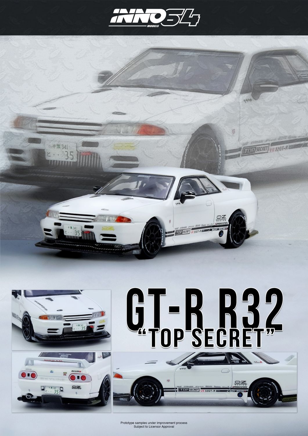 1:64 Inno64 - TOP SECRET VR32 GT-R, white