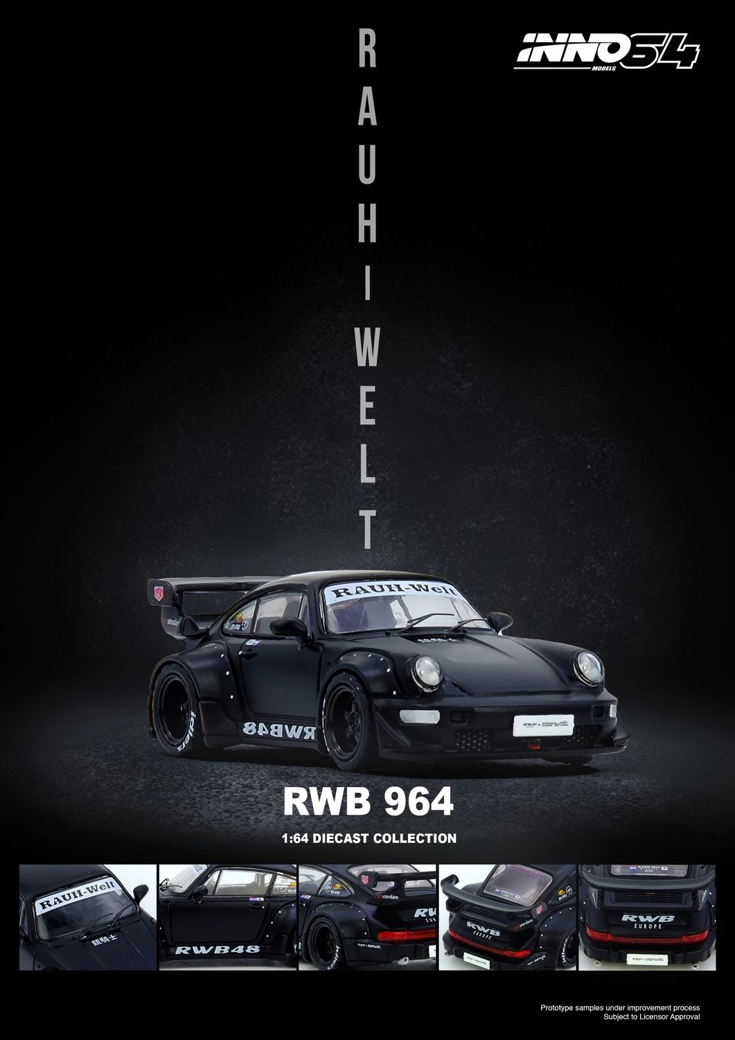 1:64 Inno64 - RWB 964, black matt