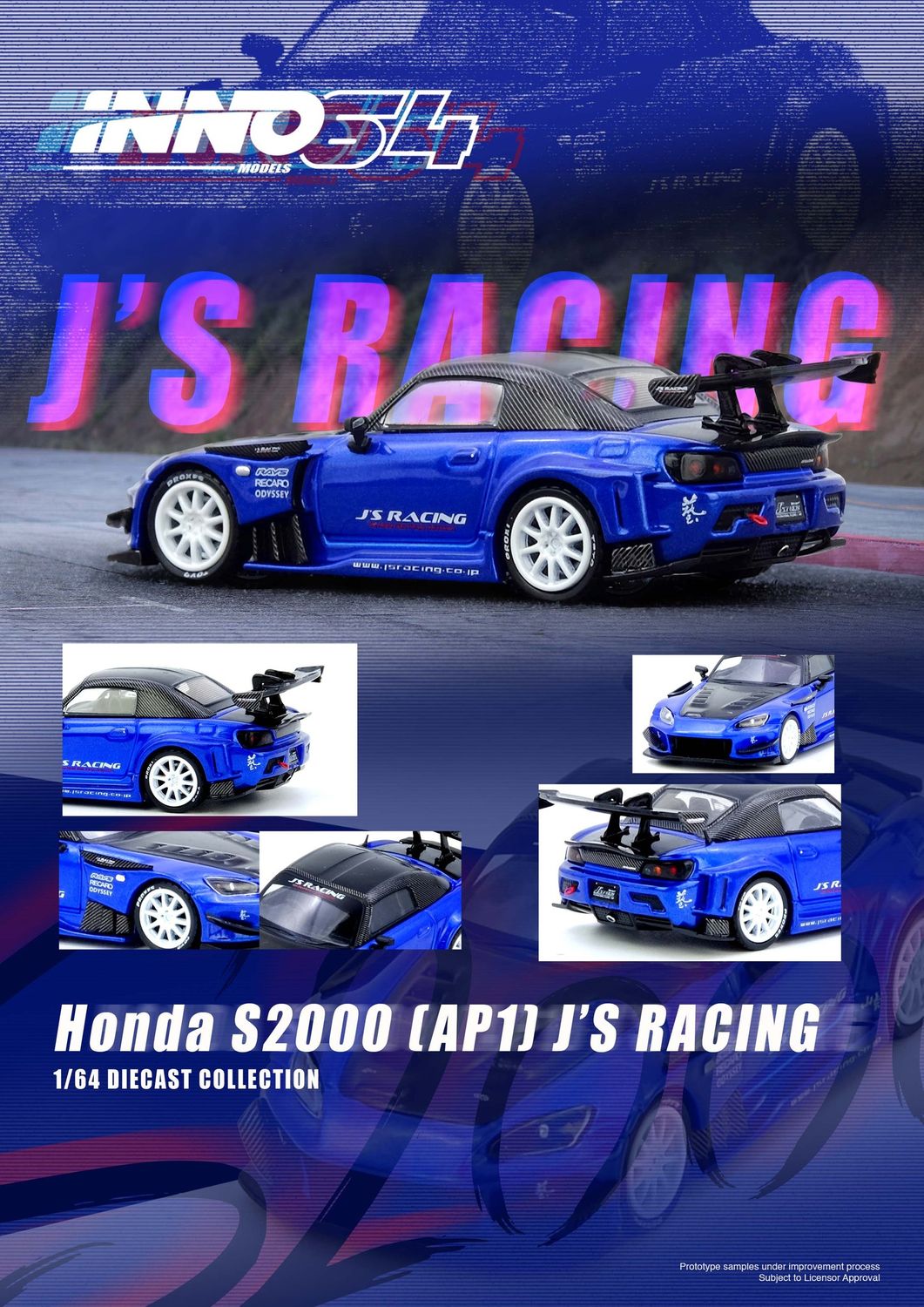 1:64 Inno64 - Honda S2000 J'S RACING, blue