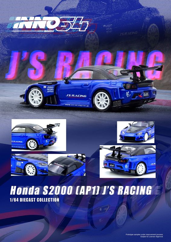 1:64 Inno64 - Honda S2000 J'S RACING, blue 1:64 Inno64 - Honda S2000 J'S RACING, blue