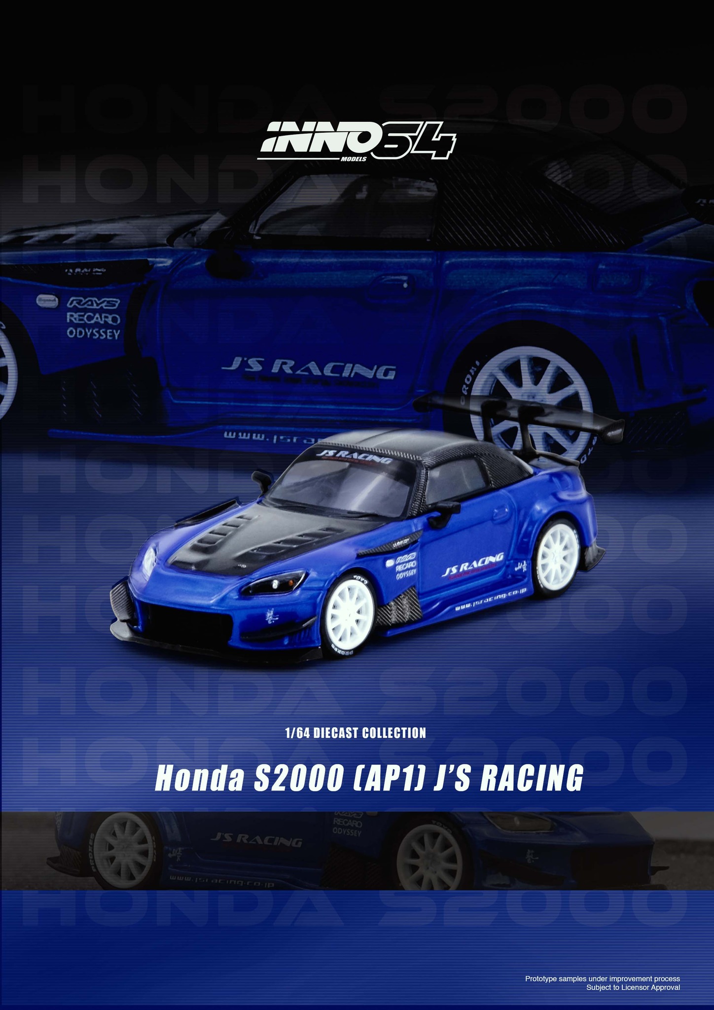 1:64 Inno64 - Honda S2000 J'S RACING, blue