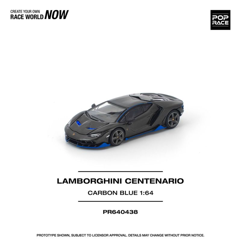 1:64 Pop Race Limited - Lamborghini Centenario, carbon/blue