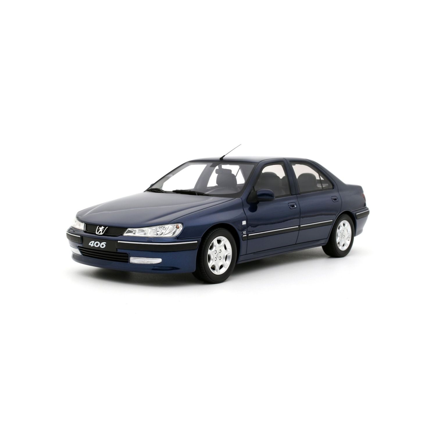 1:18 Otto Mobile - Peugeot 406 3.0 V6 24V (Phase II) Bleu de Chine 2000