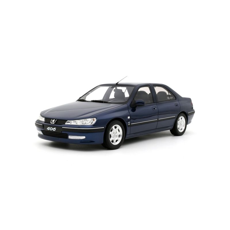 1:18 Otto Mobile - Peugeot 406 3.0 V6 24V (Phase II) Bleu de Chine 2000