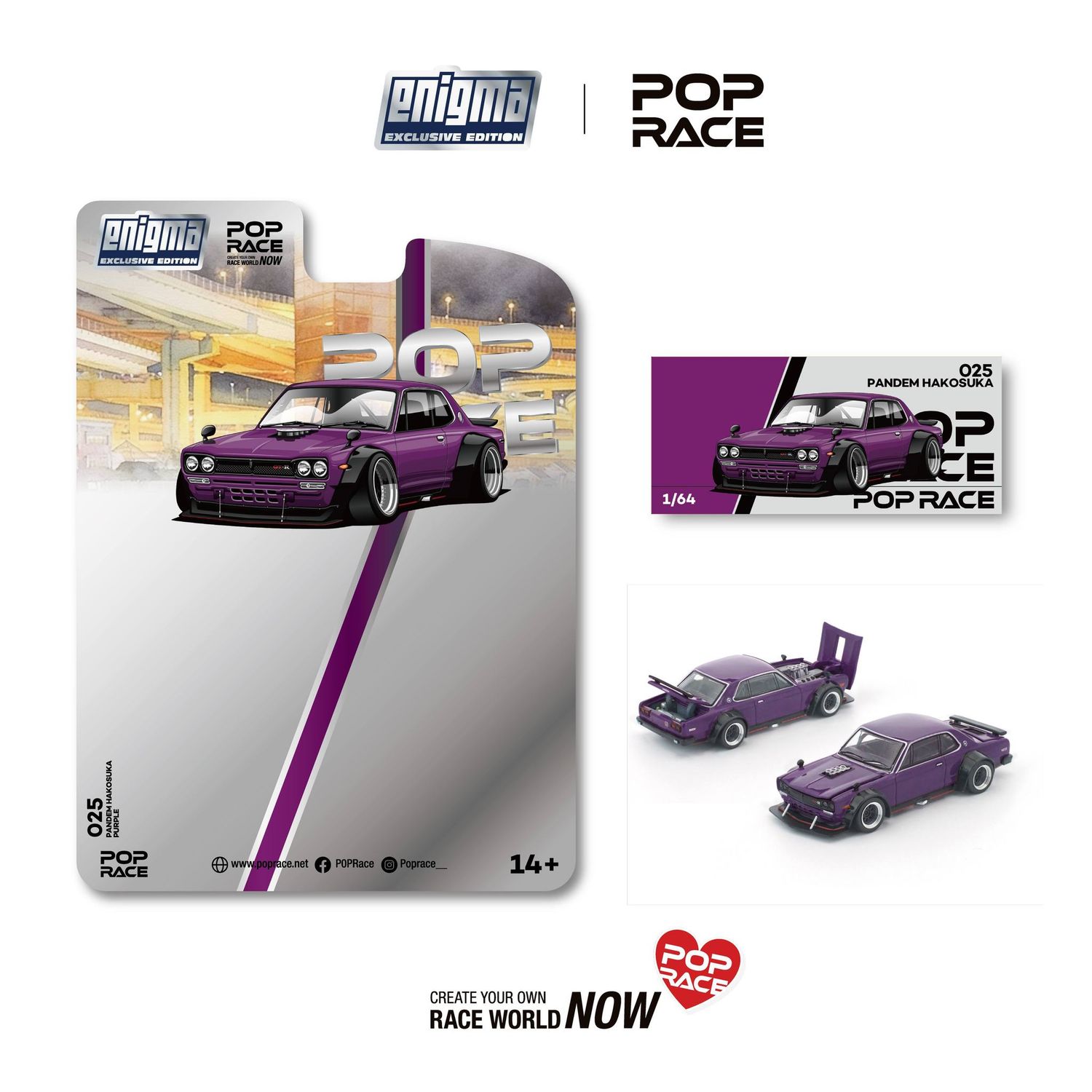 1:64 Pop Race Limited - PANDEM Hakosuka, purple *Enigma Exclusive*