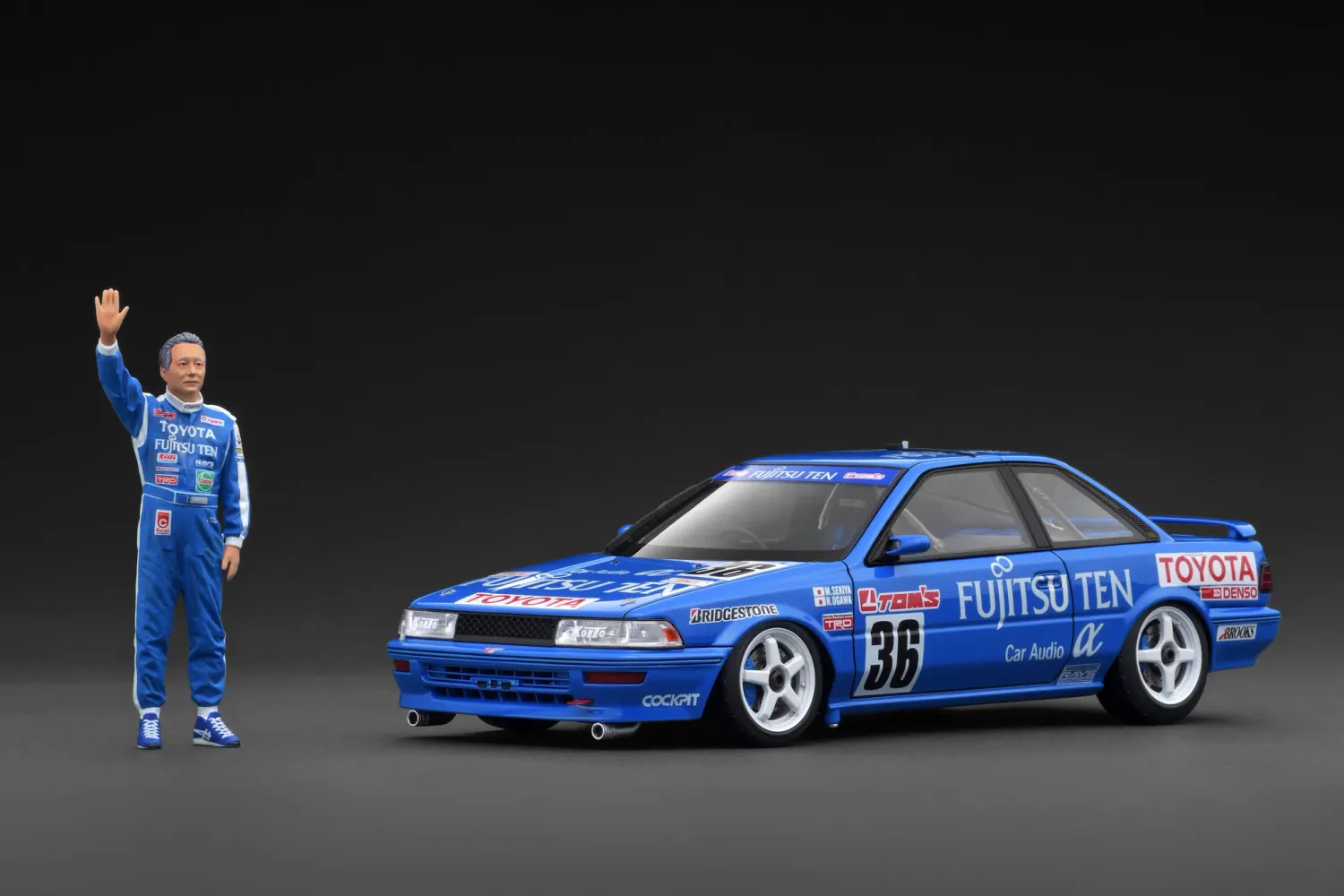 1:18 Ignition -  1991 Fujitsu TEN TOM'S Corolla #36 JTC with Mr. Sekiya