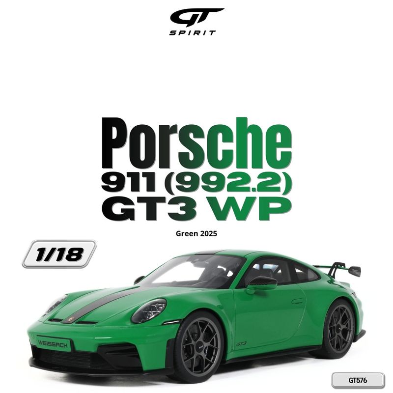 1:18 GT Spirit - 2025 Porsche 911 (992.2) GT3 Weissach Package Green