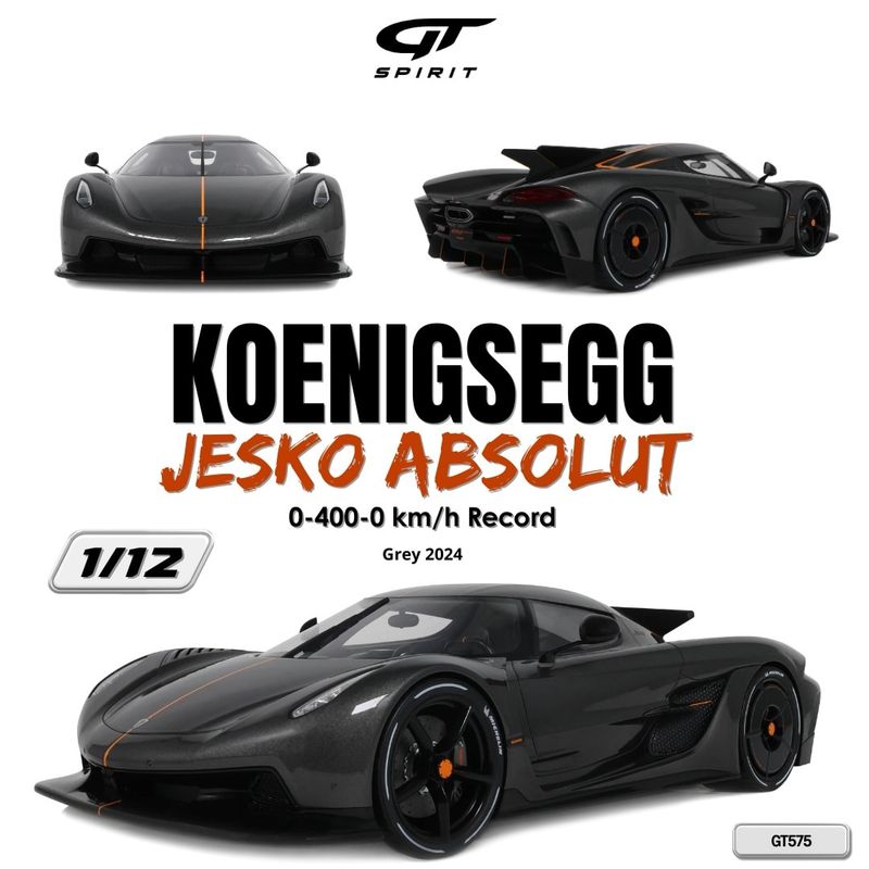 1:12 GT Spirit - 2024 Koenigsegg Jesko Absolut Grey *0-400-0 km/h Record*