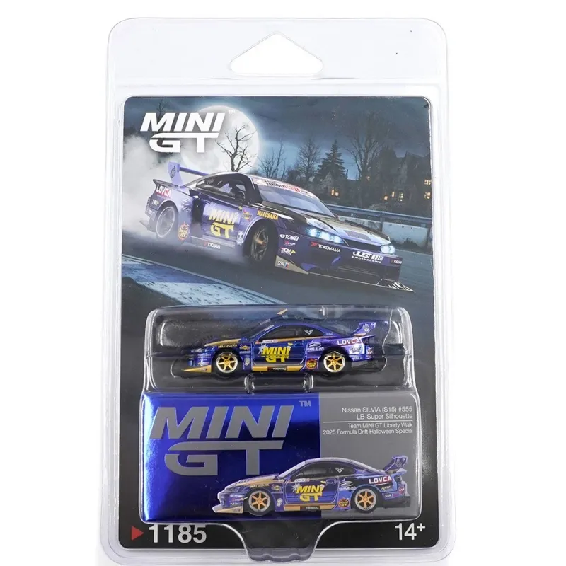 1:64 Mini GT - 2025 Nissan Silvia S15 Team Mini GT Liberty Walk #555 LB-SUPER Silhouette TAS *Blister packaging*