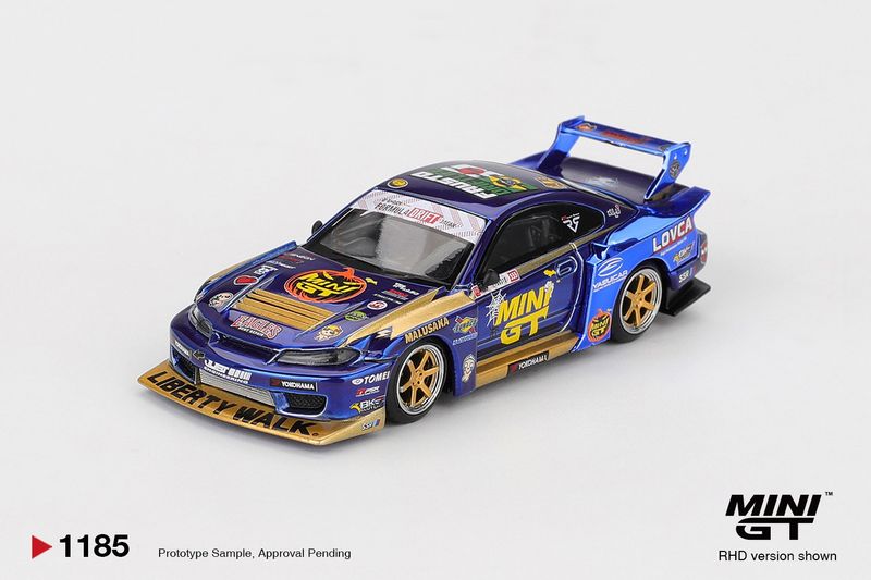 1:64 Mini GT - 2025 Nissan Silvia S15 Team Mini GT Liberty Walk #555 LB-SUPER Silhouette TAS