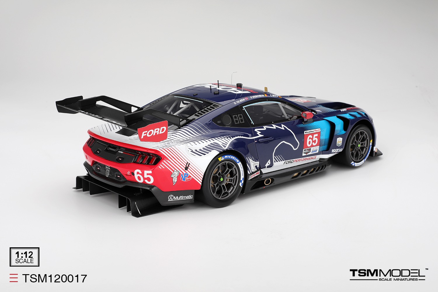 1:12 TSM - Ford Mustang GT3 5.4L V8 Team Multimatic Motorsport #65 Winer GTD Pro Class Imsa 24h Daytona 2025 C. Mies - D. Olsen - F. Vervisch