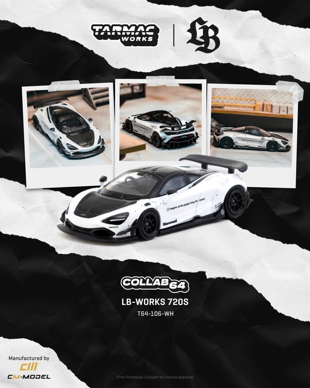 1:64 Tarmac - McLaren LB-Works 720S White