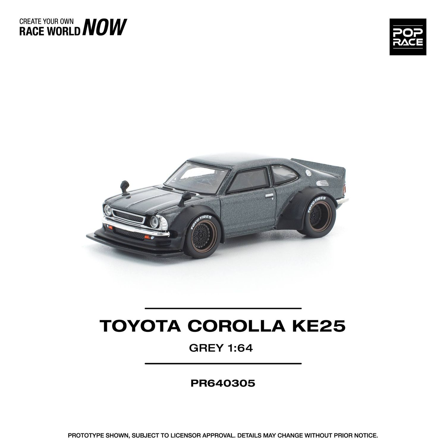 1:64 Pop Race Limited - Toyota Corolla KE25 Grey