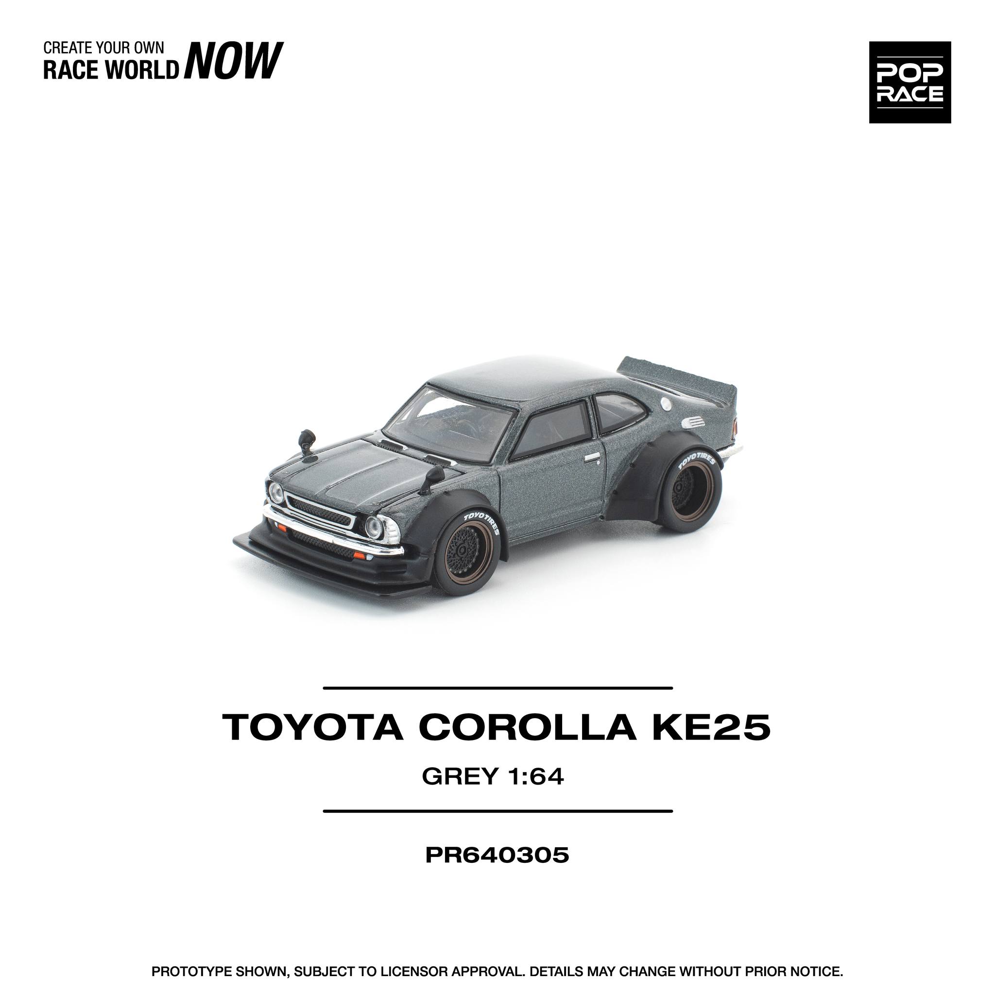 1:64 Pop Race Limited - Toyota Corolla KE25 Grey
