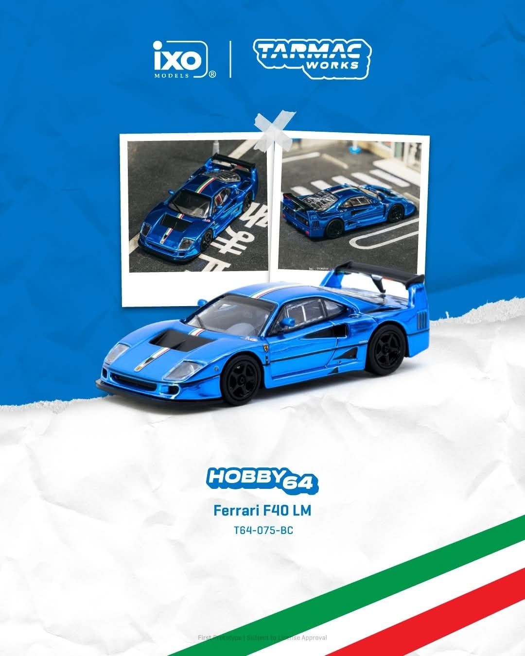 1:64 Tarmac - Ferrari F40 LM Blue