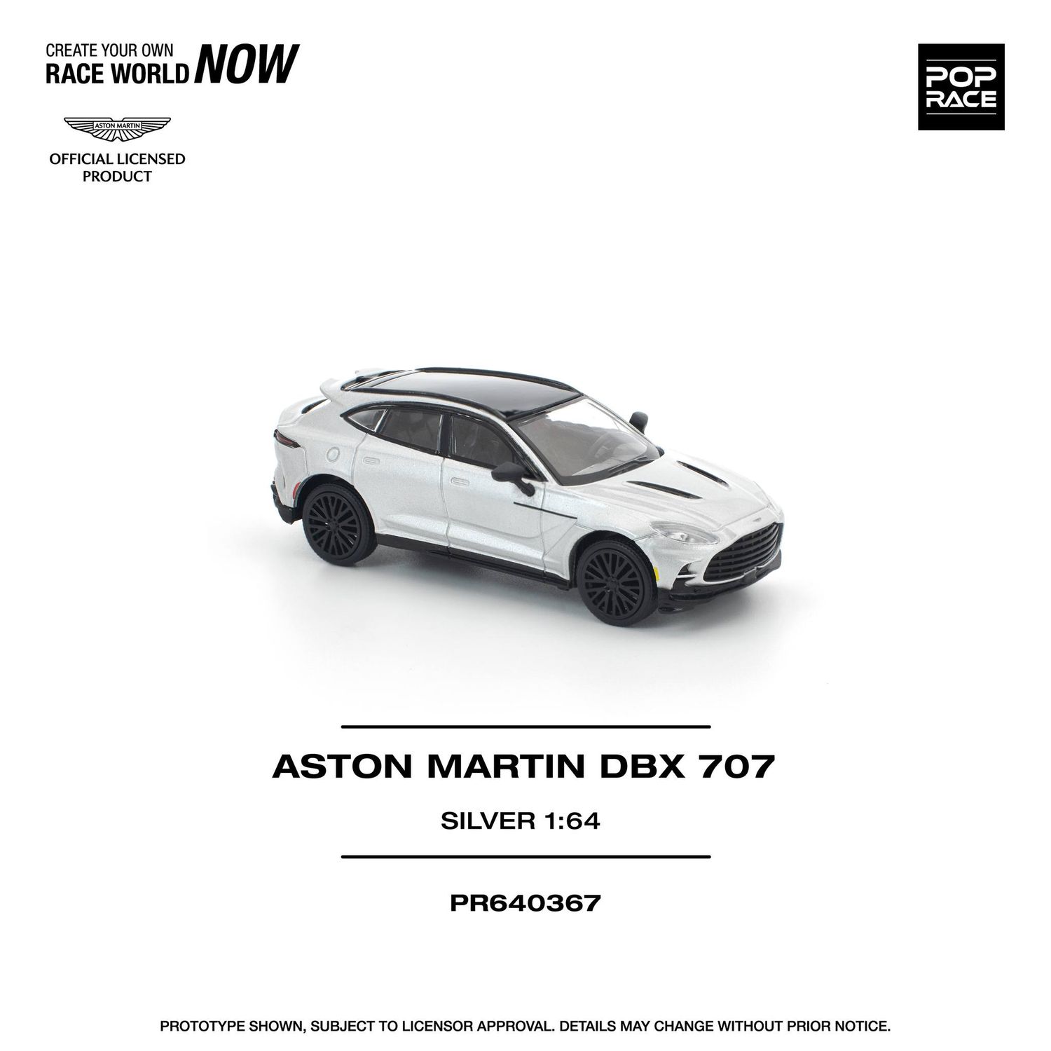 1:64 Pop Race Limited - Aston Martin DBX 707 Silver