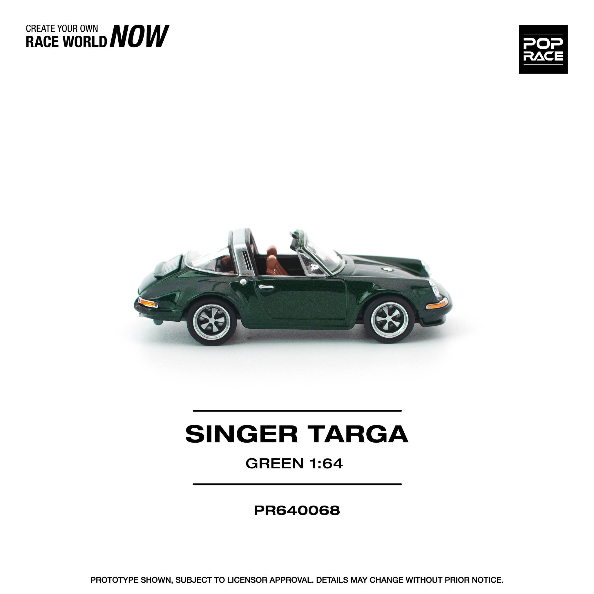 1:64 Pop Race Limited - Porsche Singer Targa Green