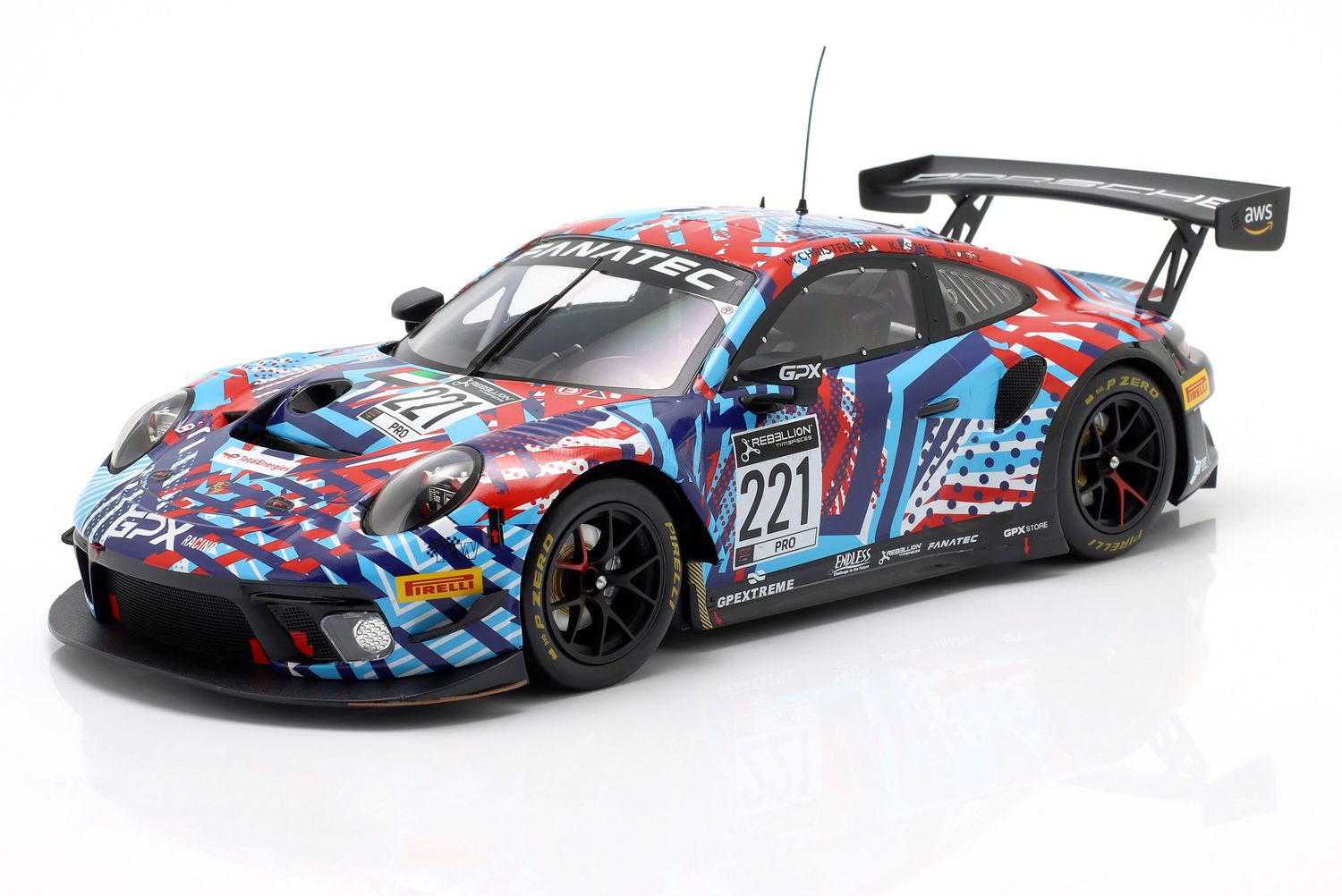 1:18 Ixo - Porsche 911 991.2 GT3 R Team GPX Martini Racing #221 Test days 24h Spa 2022 R. Lietz