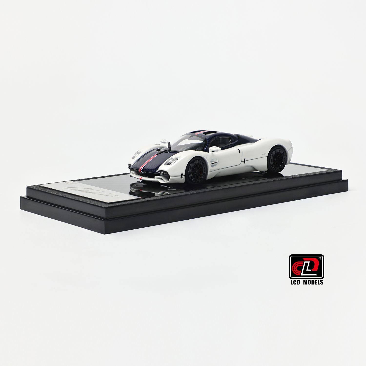 1:64 LCD Models - 2022 Pagani Utopia Coupe - White with blue carbon