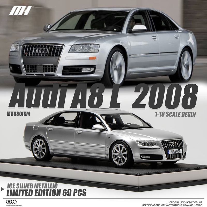 1:18 Motorhelix - 2008 Audi A8L W12 Quattro Ice Silver