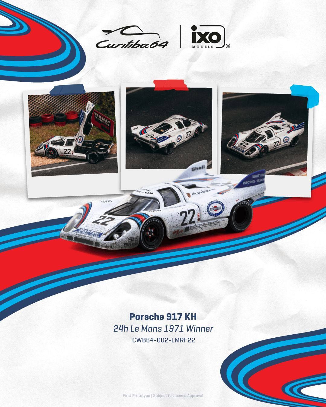 1:64 Tarmac - Porsche 917 KH 24h Le Mans #22 Winner 1971