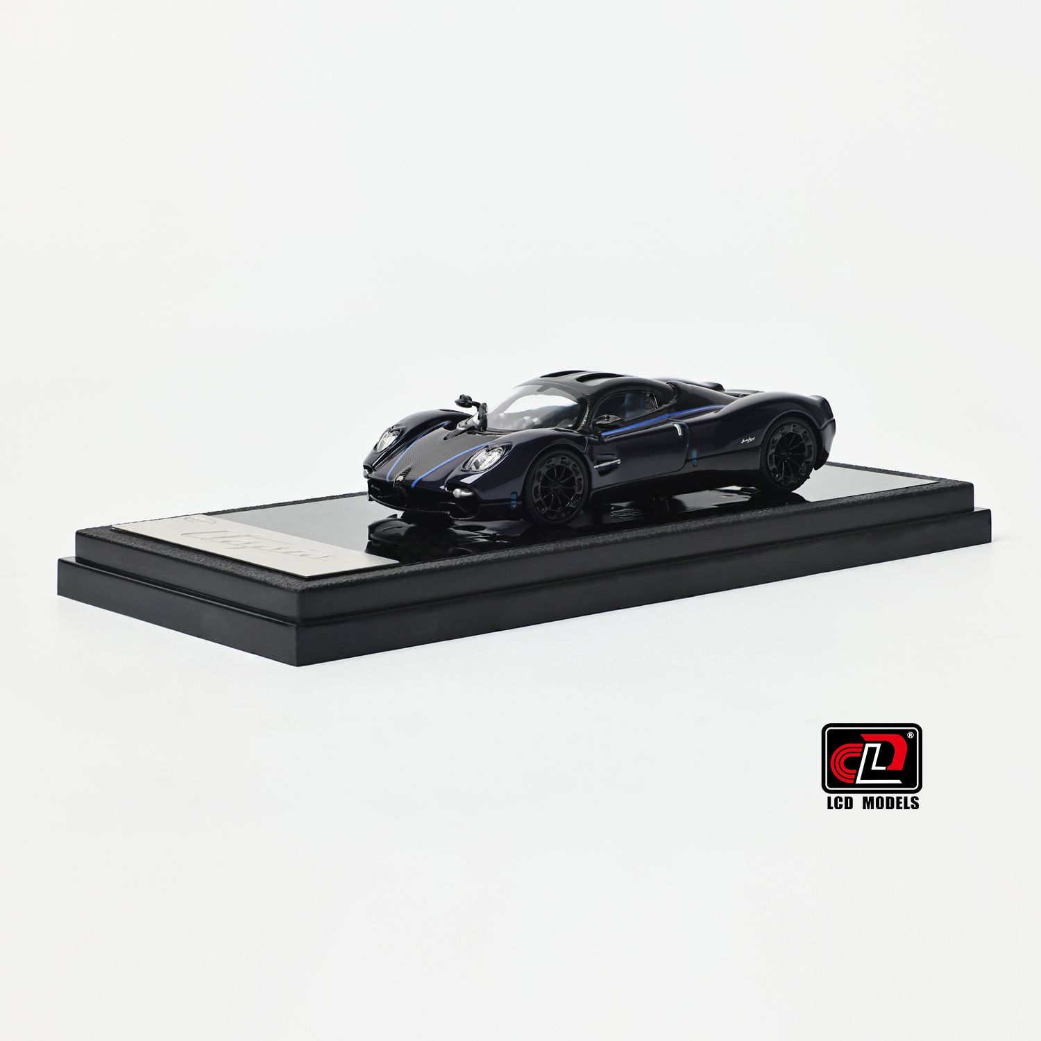 1:64 LCD Models - 2022 Pagani Utopia Coupe -Blue with black carbon