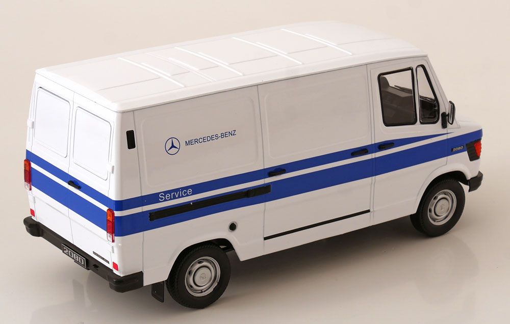 1:18 KK Scale - Mercedes 208 D Transporter Mercedes Service 1988 weiß/blau *Reproduktion*