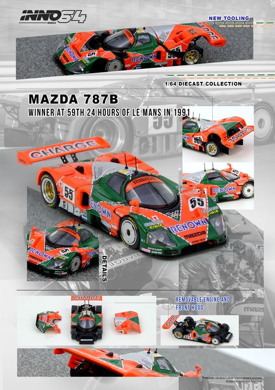 1:64 Inno64 - Mazda 787B 24 Hours Le Mans 1991