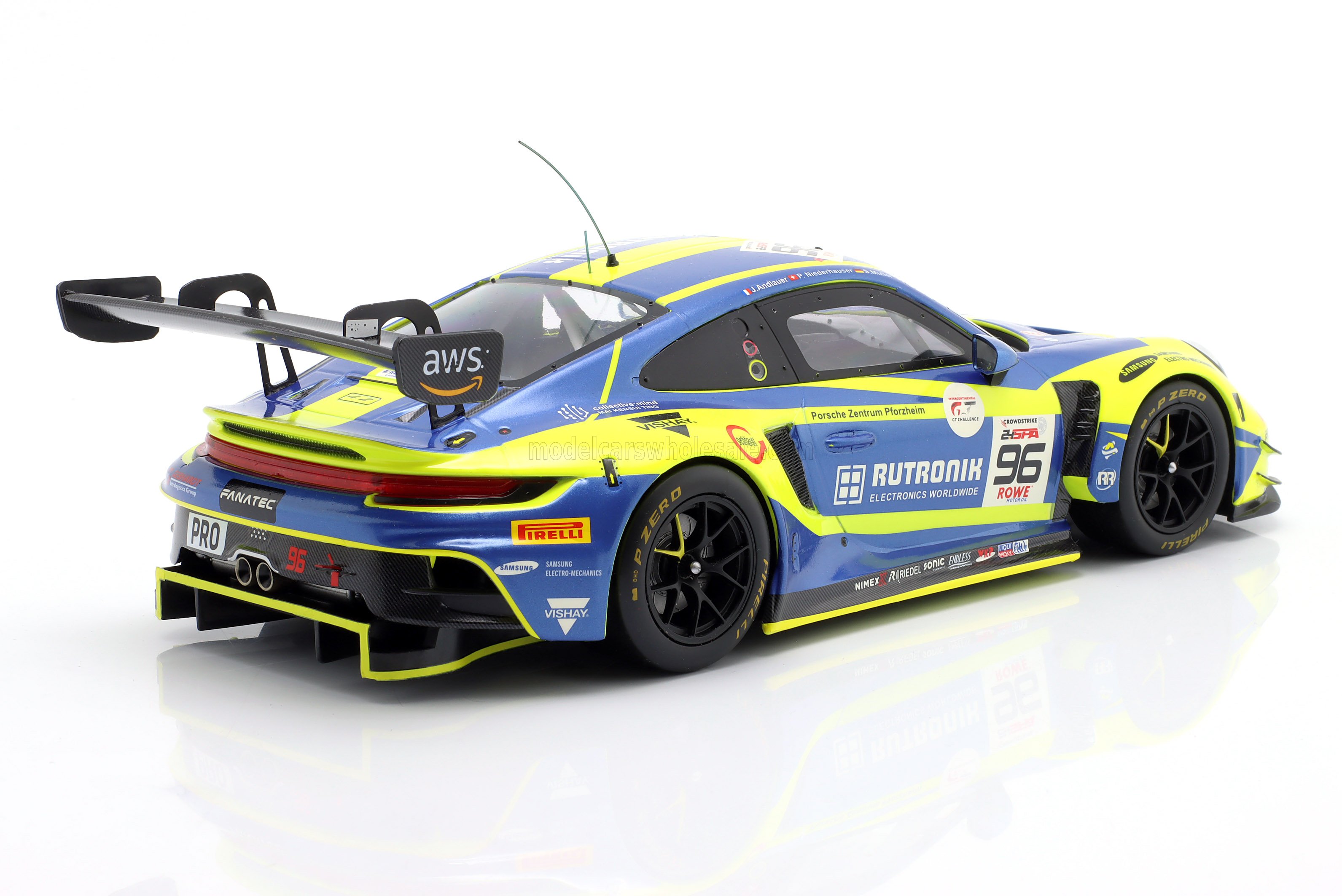 1:18 Ixo - Porsche 911 992 GT3 R 4.2L Team Rutronik Racing #96 24h Spa 2024 J. Andlauer
