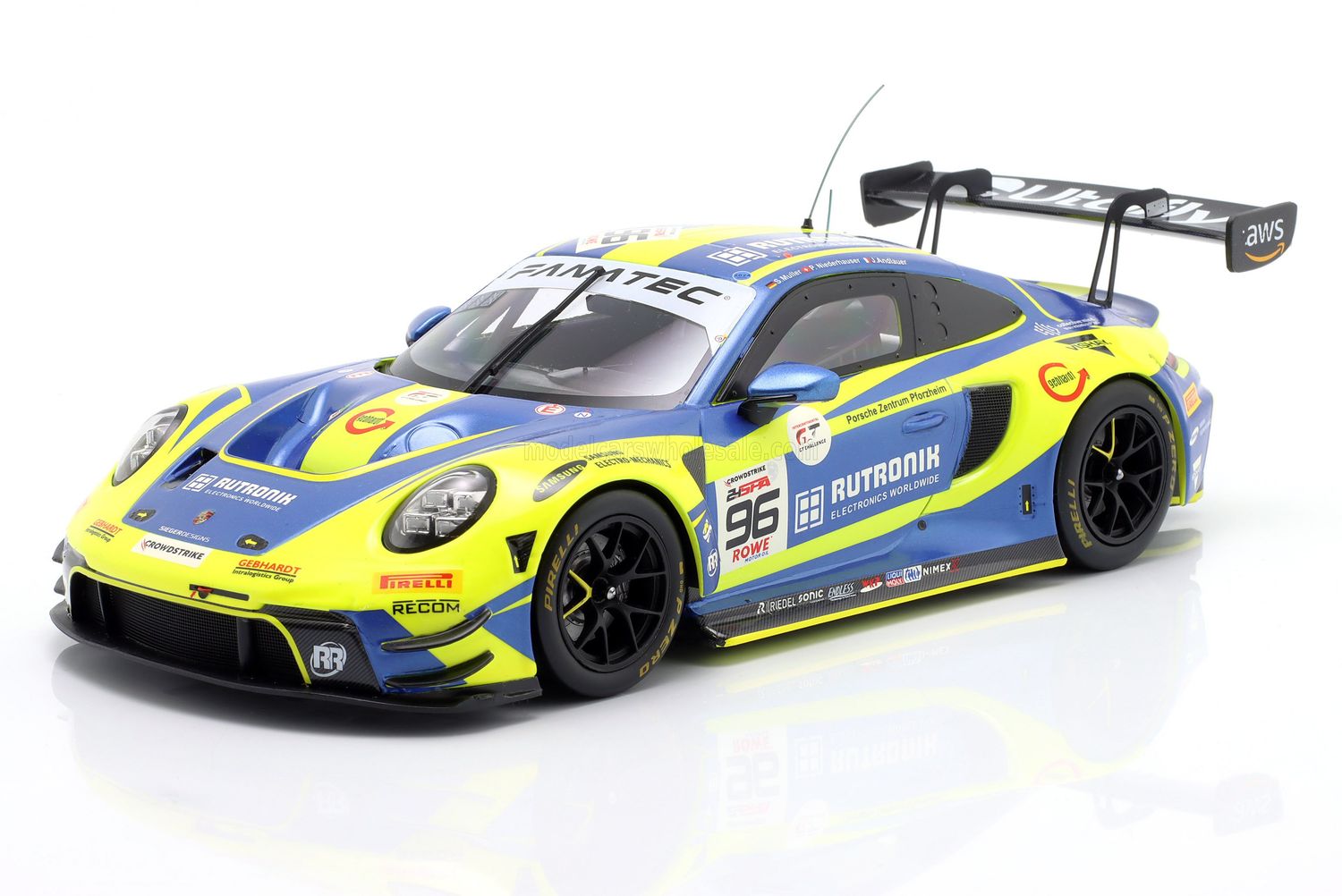 1:18 Ixo - Porsche 911 992 GT3 R 4.2L Team Rutronik Racing #96 24h Spa 2024 J. Andlauer