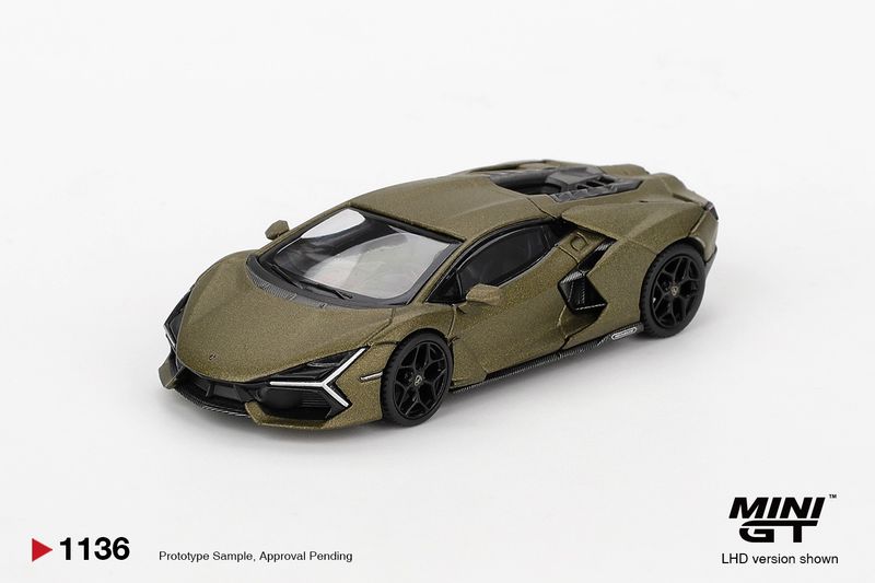 1:64 Mini GT - 2023 Lamborghini Revuelto, verde gea matte *Blister packaging* 1:64 Mini GT - 2023 Lamborghini Revuelto, verde gea matte *Blister packaging*