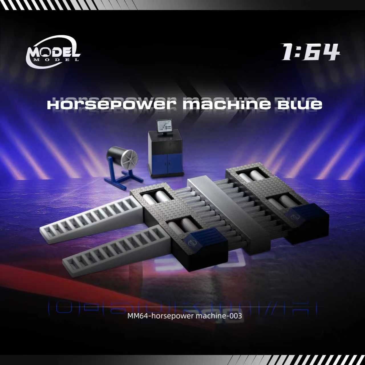 1:64 ModelModel - Horsepower machine, blue