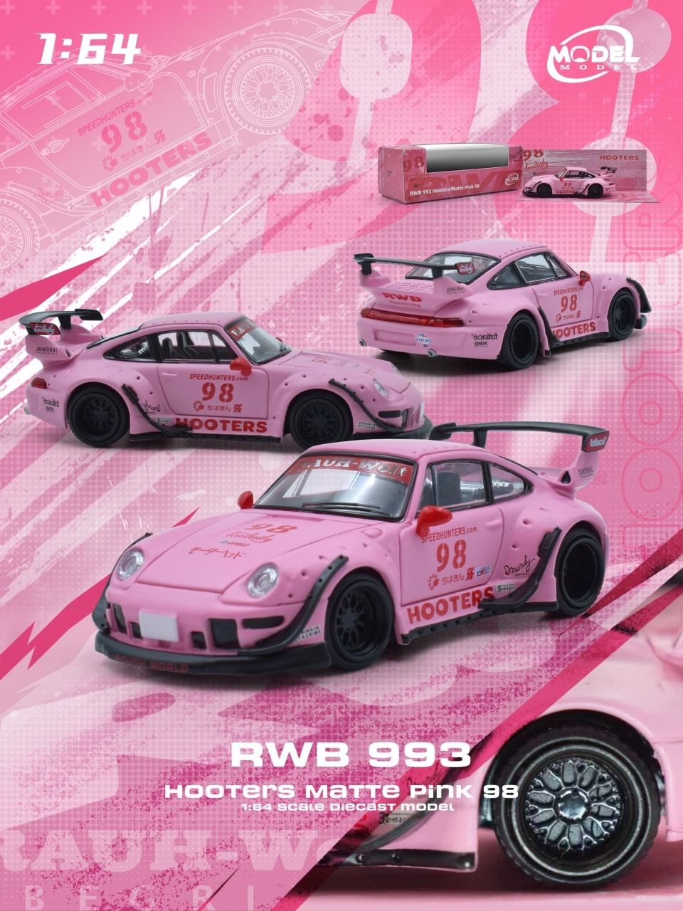 1:64 ModelModel - RWB 993 #98 *Hooters*, matte pink