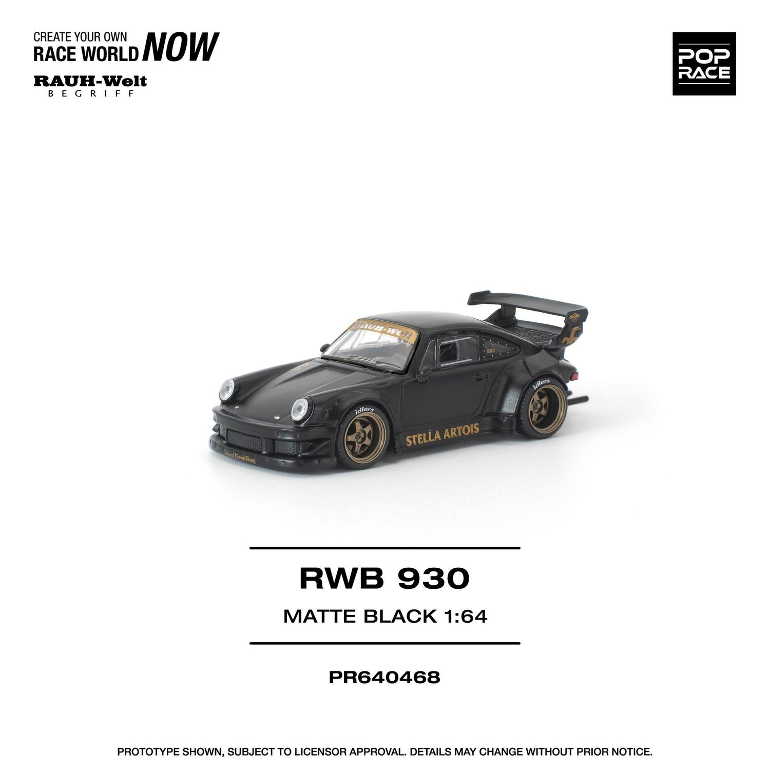 1:64 Pop Race Limited - RWB 930 *STELLA ARTOIS*, matte black