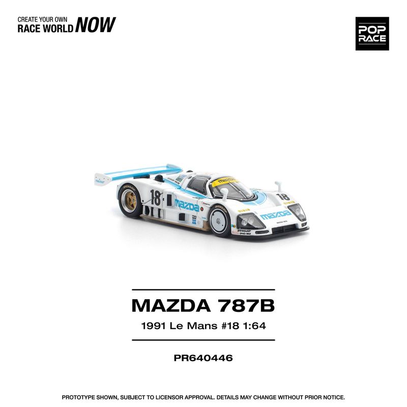 1:64 Pop Race Limited - 1991 Mazda 787B #18 LE Mans 24h 1:64 Pop Race Limited - 1991 Mazda 787B #18 LE Mans 24h