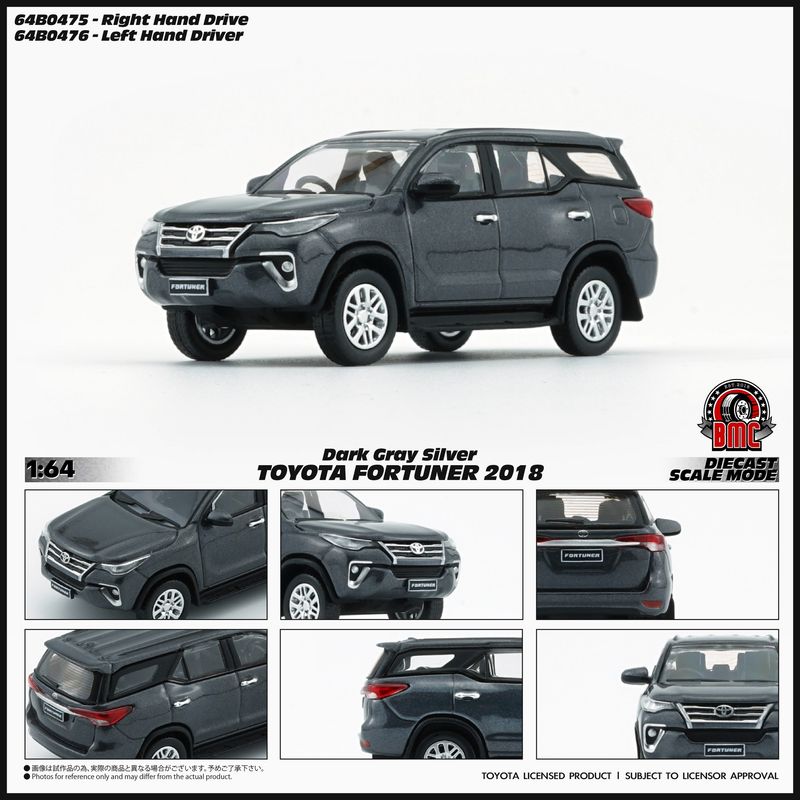 1:64 BM Creations - 2018 Toyota Fortuner, dark gray silver (LHD)
