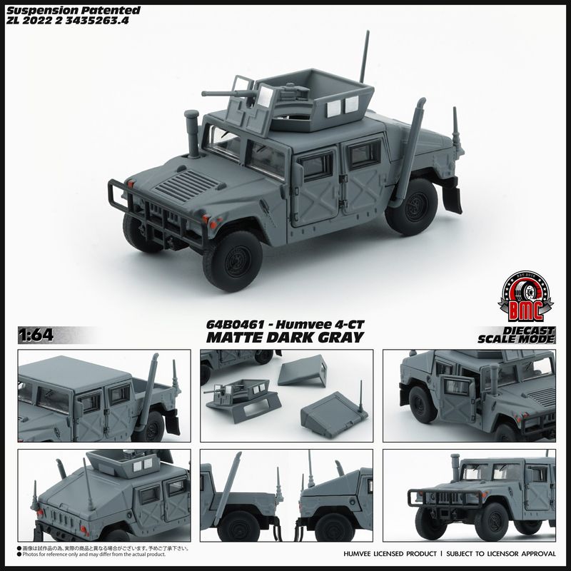 1:64 BM Creations - Humvee 4-CT, matte dark gray