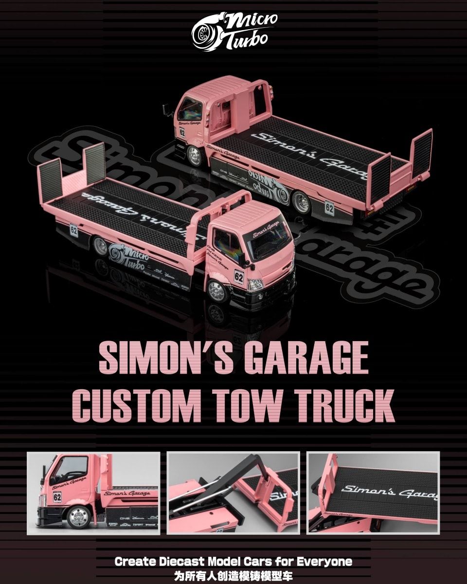 1:64 Microturbo - Simon's Garage Custom Hauler, metallic pink