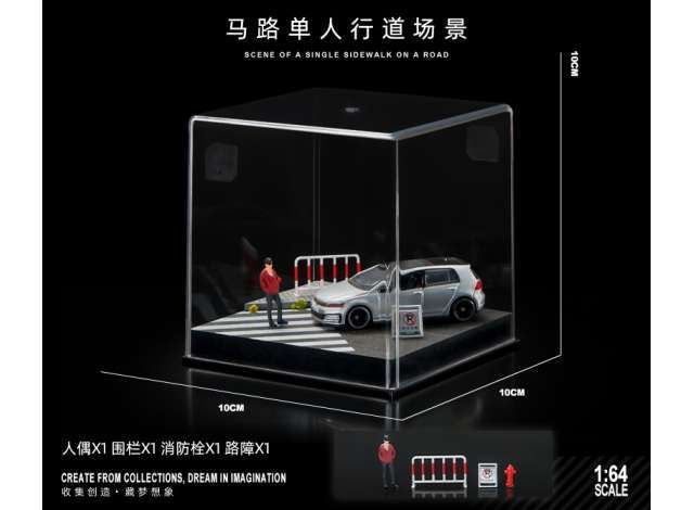 1:64 Black Box Diorama (MoreArt) - Street 16 with figure and accessory *Cars not included!*