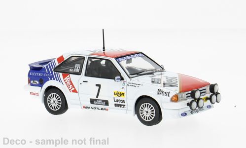 1:43 Ixo - Ford Escort MK III RS Turbo, Haspengouw rally, 1985, #7, S. Andervang / A. Schoonenwolf