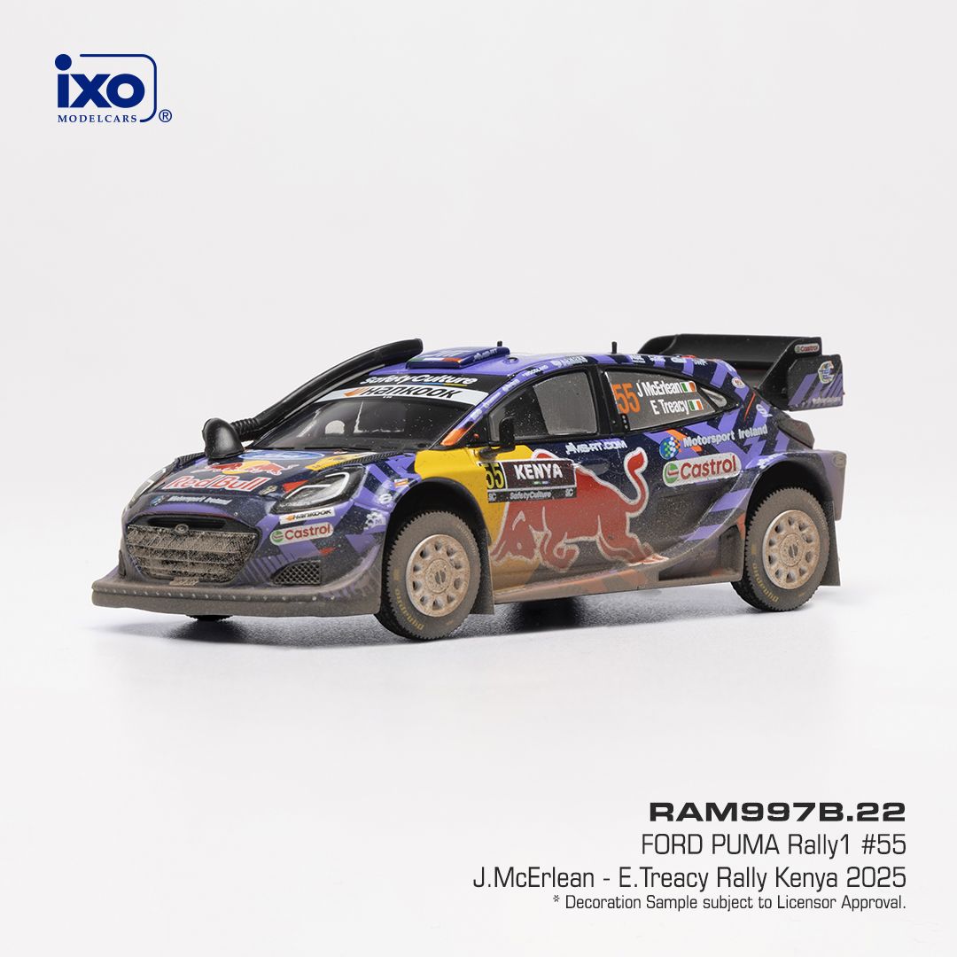 1:43 Ixo - Ford Puma Rally1, Safari Rallye Kenia, 2025, #55, J. McErLean - E. Treacy