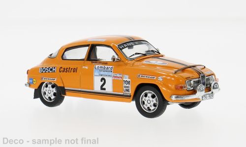 1:43 Ixo - Saab 96 V4, RAC Rally, 1974, #2, S. Blomqvist / H. Sylvan