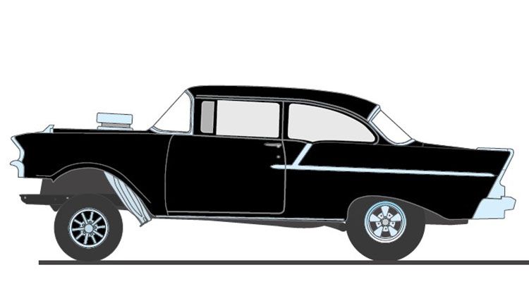 1:18 ACME - 1957 Chevrolet 150 Gasser - Prime Time Black